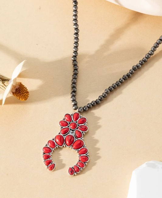 Red Squash Blossom Necklace