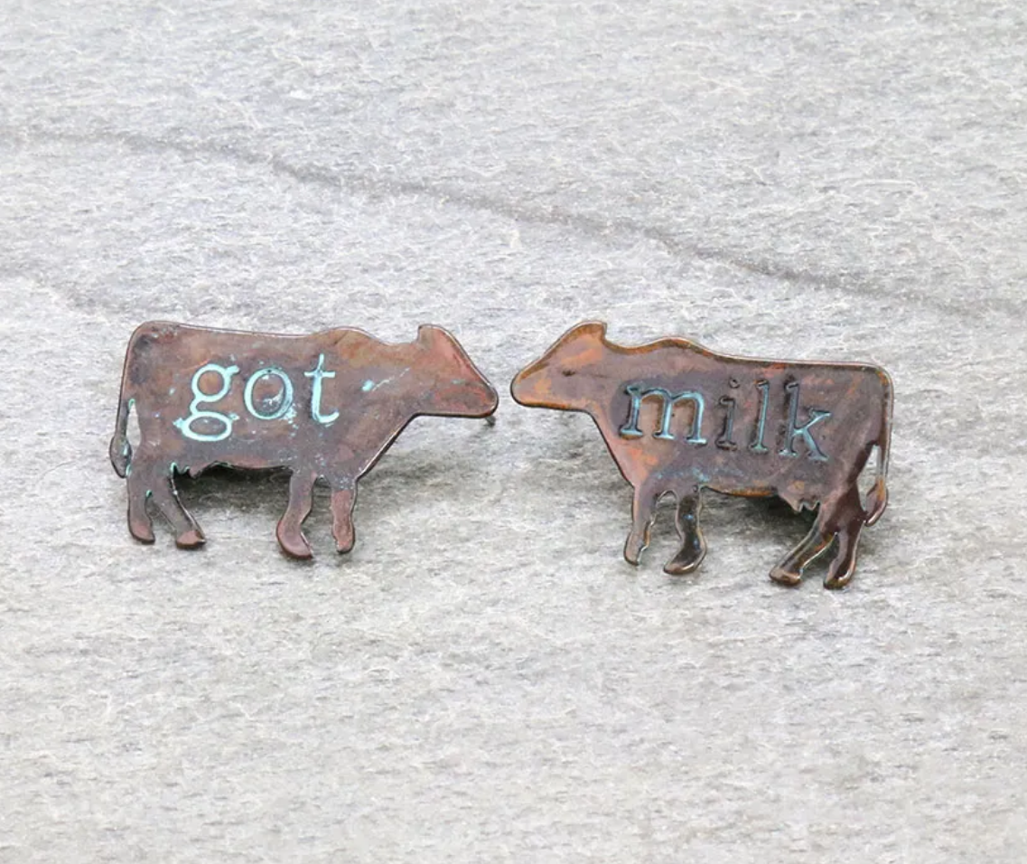 1.25″ Western Cow Stud Earrings