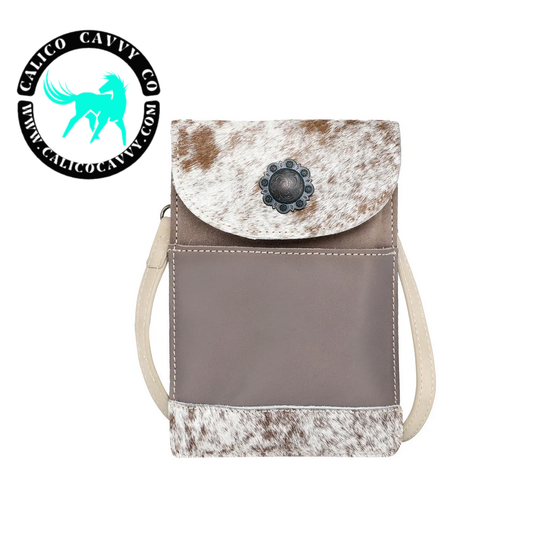 Montana West Genuine Hair-On Cowhide Belt Loop Phone Holster Pouch/Multi-function Crossbody