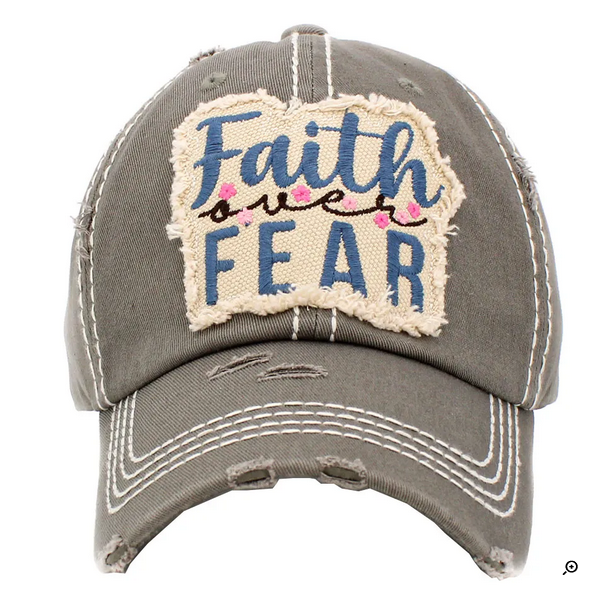 “Faith Over Fear” Washed Vintage Ballcap