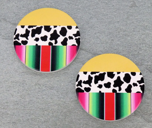 Cow Serape Absorbent Ceramic Car Coasters