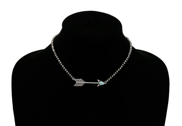 Arrow Pendant Choker Necklace