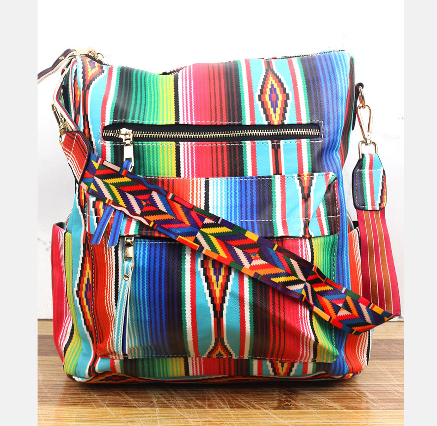 NGIL Southwest Serape Faux Leather Backpack Tote