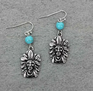 Native American Inspired Chief Fish Hook Earrings