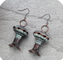 Western 3D Squash Blossom Fish Hook Earrings