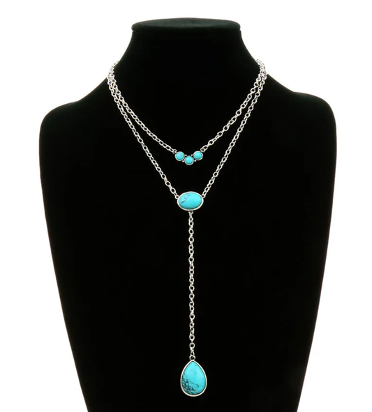 Colored Stone Layered Necklace