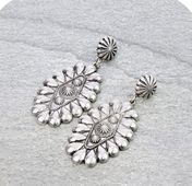 Western Metal Concho Stud Earrings