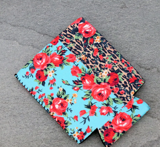 Leopard Roses Drink Sleeve/Cooler