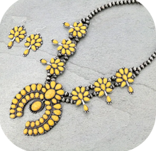 Navajo Style Pearl Squash Blossom Necklace Set
