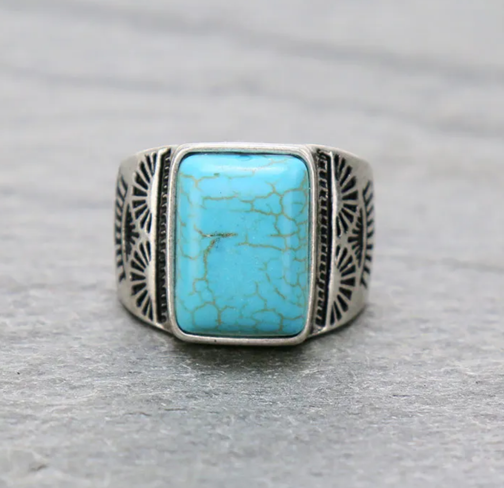Western Style Stone Stretch Ring