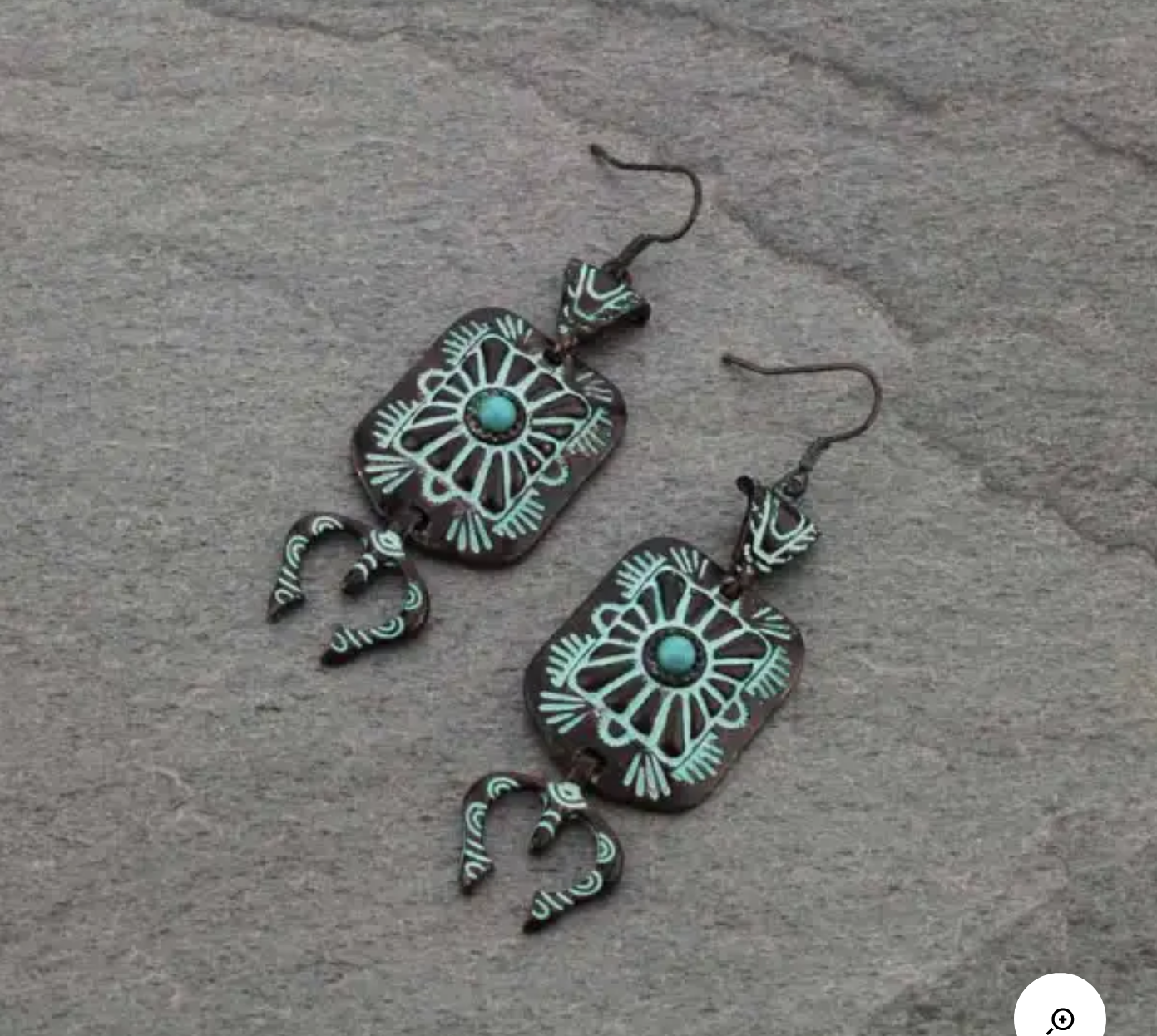 Western Concho Fish Hook Earrings