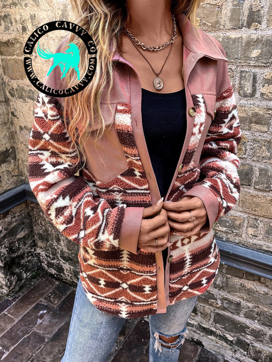 Pink Aztec Shacket