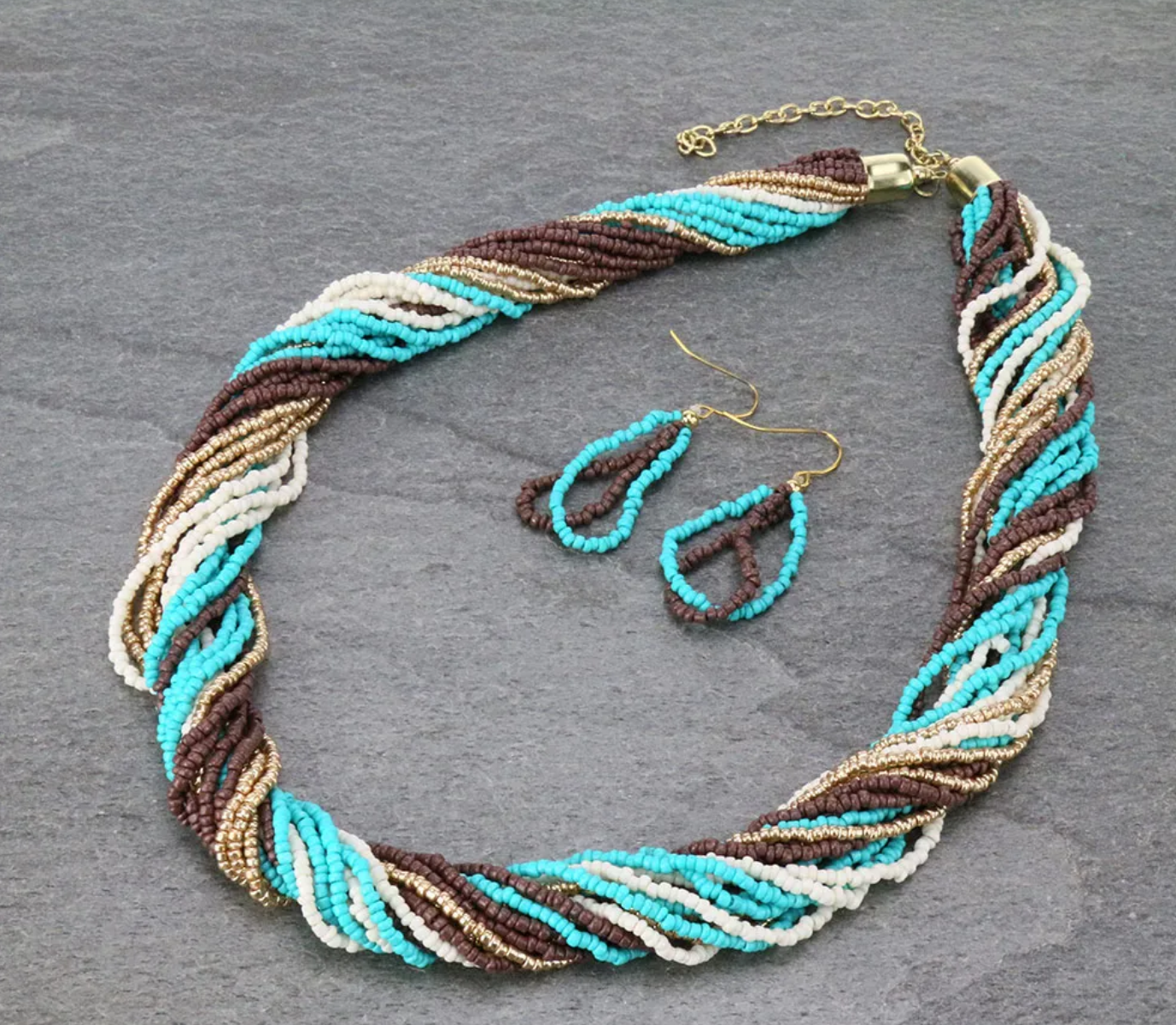 Seed Bead Multi Layered Necklace Set