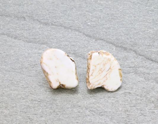 Western Nugget Stone Stud Earrings