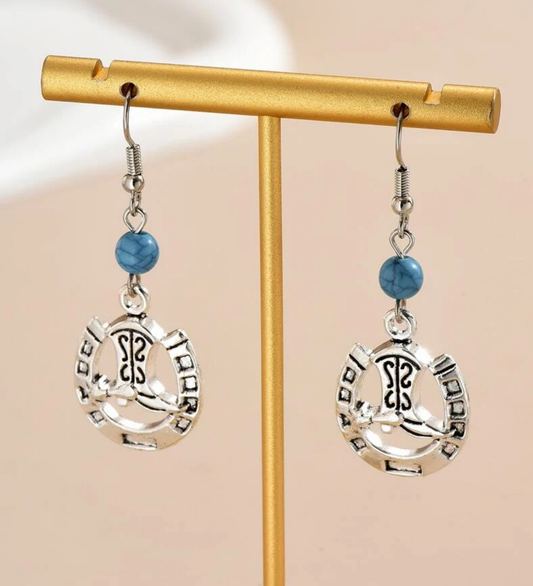 Turquoise Boots Dangle Earrings