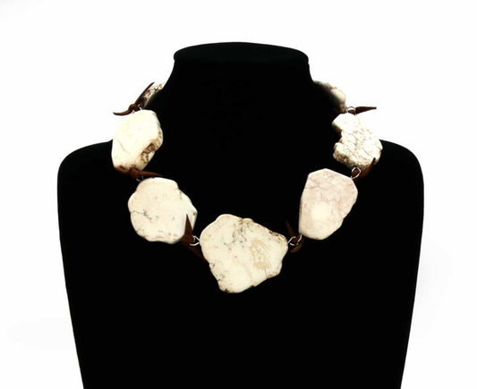 Western Turquoise Stone Slab Necklace