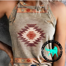 Aztec Cami Tan & Red