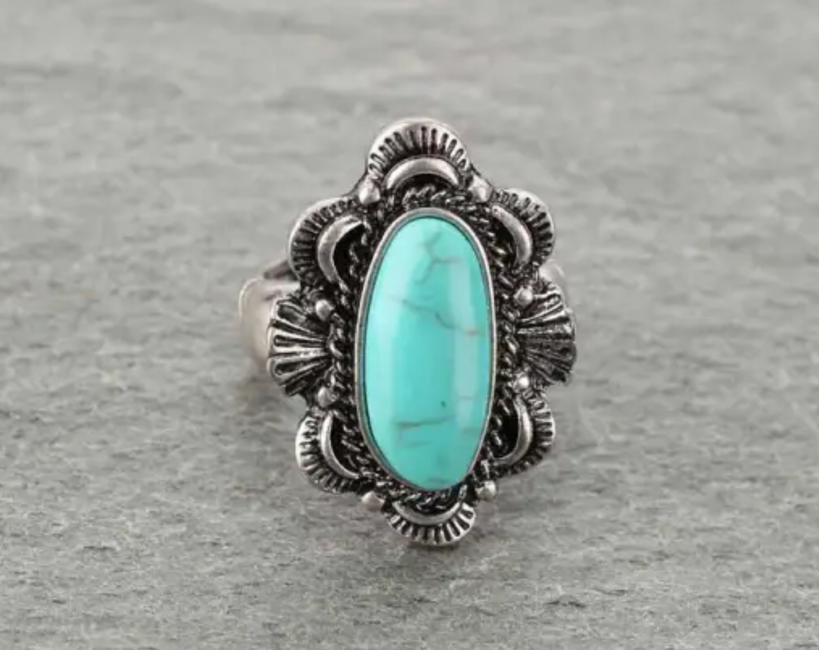 Western Turquoise Stretch Ring