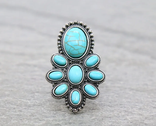 Western Stone Cuff Ring